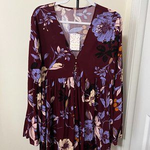 Free People Bella tunic wine combo